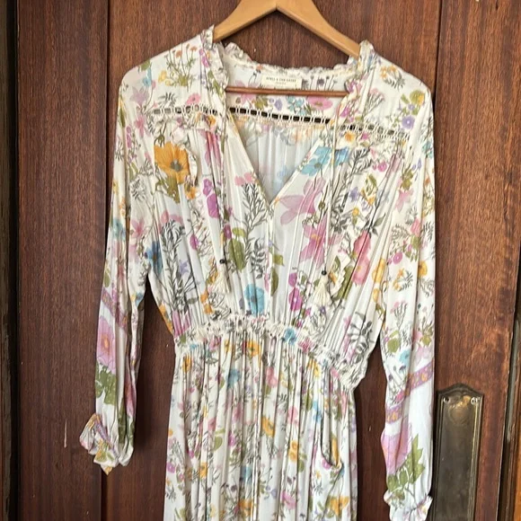 Spell & The Gypsy Collective Wild Bloom floral midi long sleeve dress size Small - Picture 2 of 7